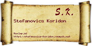 Stefanovics Koridon névjegykártya